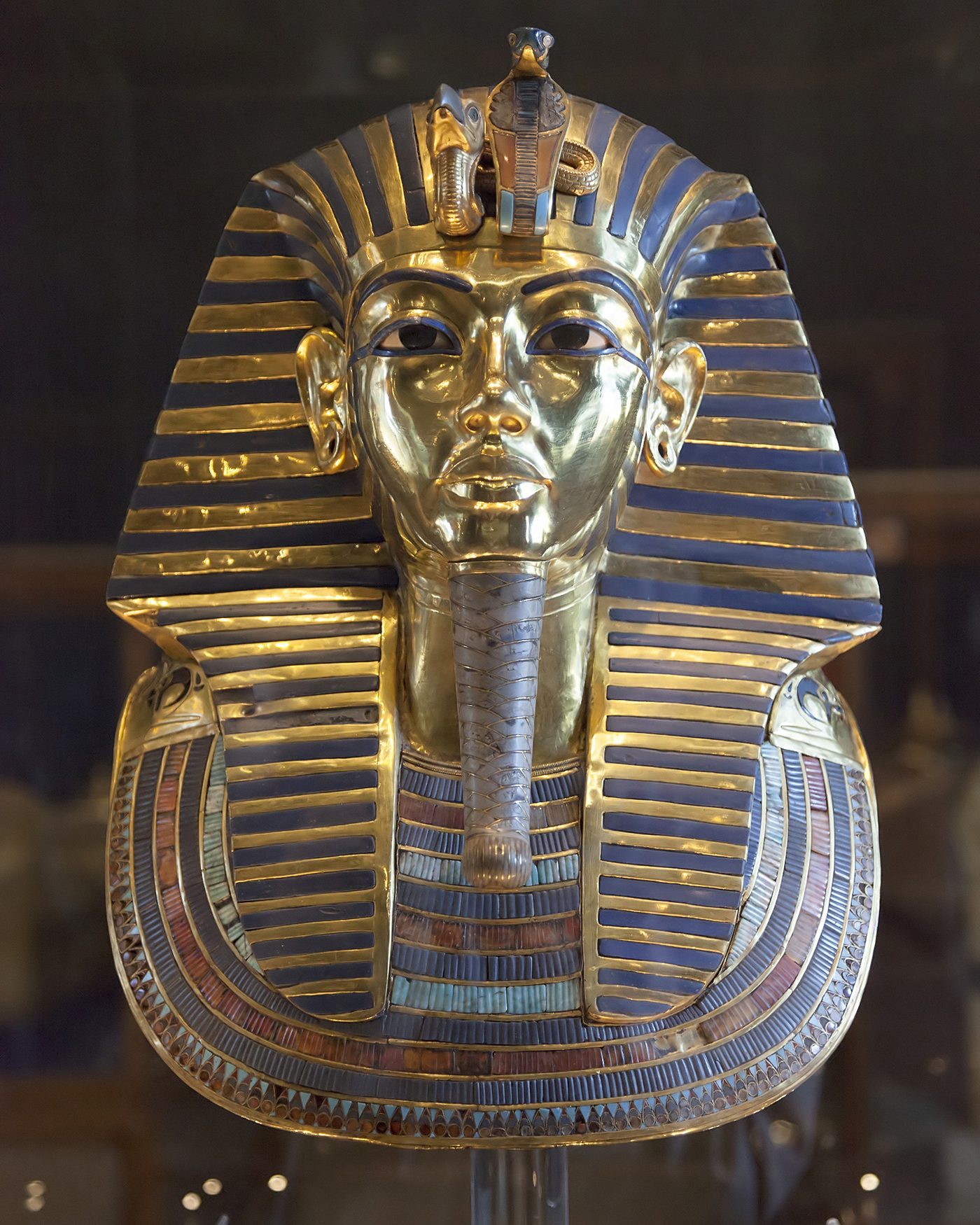 The gold funerary mask of Tutankhamun, Egyptian Museum, Cairo