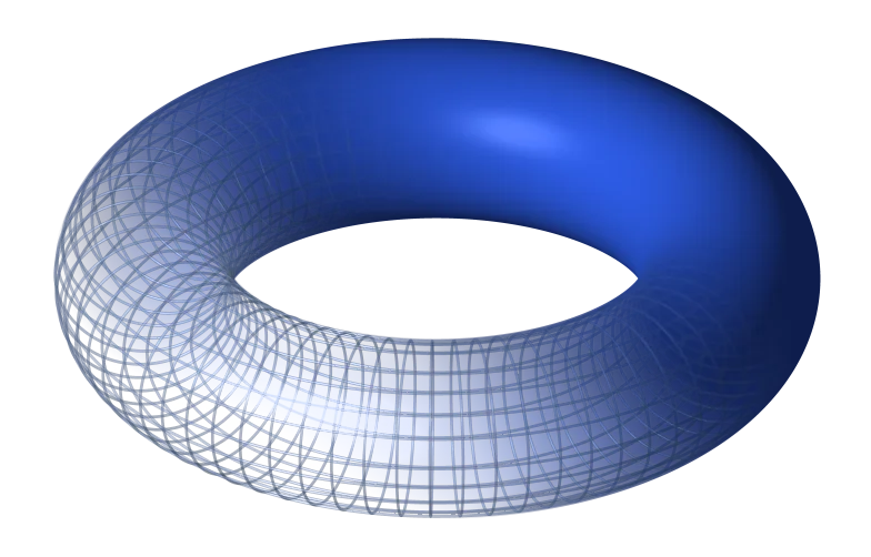 A torus generated by revolving a circle about an axis
